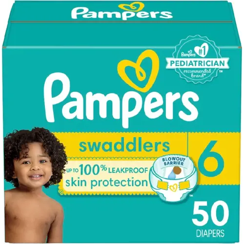 Pampers Baby Diapers - Swaddlers - Size 6, 50 Count, Ultra Absorbent Disposable Infant Diaper