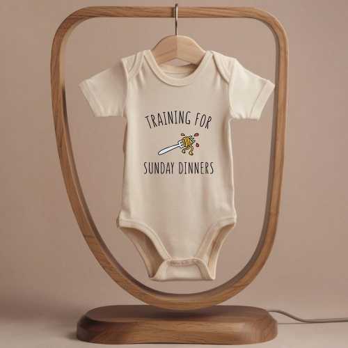 “Training For Sunday Dinners” 🇮🇹 Baby Onesie, Italian Baby Bodysuit