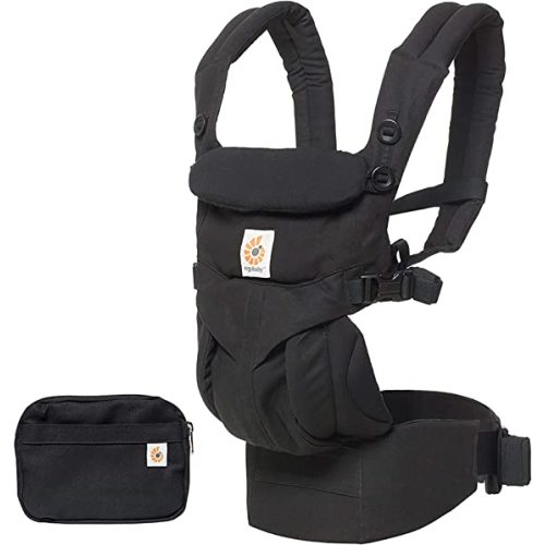 Ergobaby Omni 360 All-Position Baby Carrier for Newborn to Toddler with Lumbar Support (7-45 Pounds), Pure Black