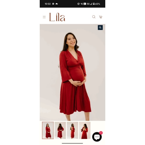 Lila Labor & Postpartum Gown in Crimson