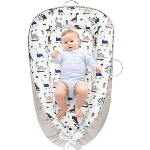 URMYWO Baby Lounger - Baby Lounger For Newborn, Breathable & Soft Baby Nest Cover Co Sleeping for baby 0-24 Months, Babies Essentials Gifts, Portable Infant Lounger Baby Floor Seat for Home and Travel