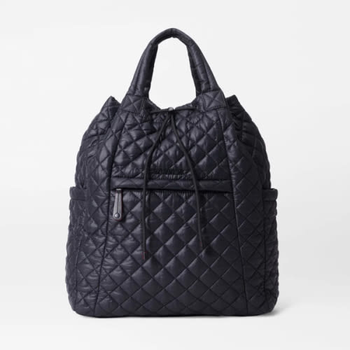 Metro Convertible Quilted Backpack in Black | MZ Wallace