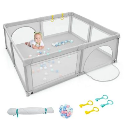 Costway Baby Playpen Infant Large Safety Play Center Yard w/ 50 Ocean Balls