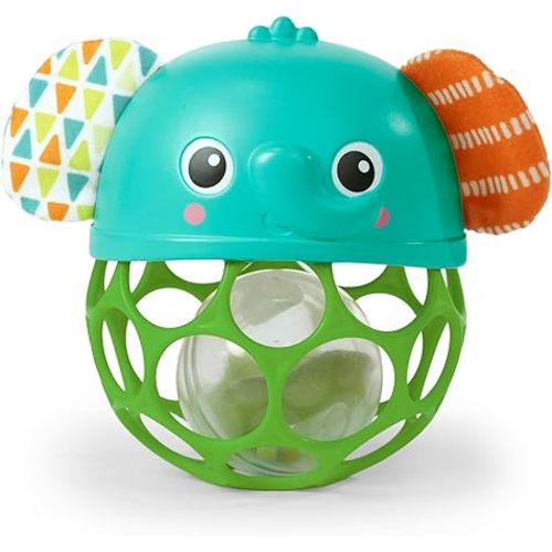Bright Starts Oball Easy-Grasp Rattle BPA-Free Infant Toy in Teal, Age Newborn and up, 4 Inches