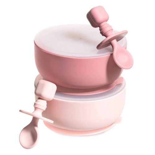 Sperric Silicone Baby Feeding Set - Infant Suction Bowls with Lids and Spoons | BPA Free Toddler Self Feeding Utensils for 0-6 Months