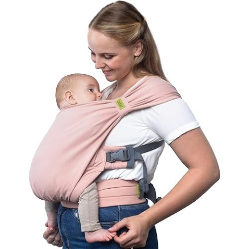 Boba Pre-Wrapped Baby Wrap Carrier with Buckle, Easy Adjust Soft Infant Baby Carrier Hybrid for Boy or Girls, Baby Sling for Newborn up to 35 lbs (Bloom Bliss)