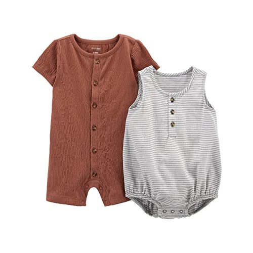 Simple Joys by Carter's baby-boys Button Rompers, Pack of 2