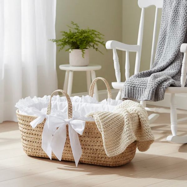 Traditional Eyelet Baby Moses Basket