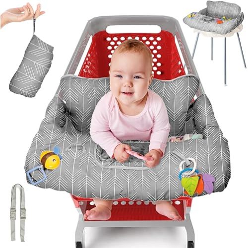 Shopping Cart Cover for Baby PILLANI, High Chair Cover for Restaurant Seat, Grocery Cart Cover for Baby Girl/Boy, Cotton Buggy Covers for Babies, Toddler Shopping Cart Cover, Cart Hammock for Infant