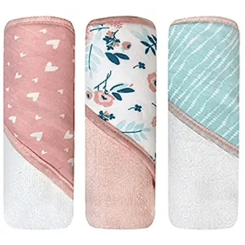 MODERN BABY 3 Pack Hooded Baby Bath Towel Set for Newborns Infants & Toddlers, Boys & Girls Baby Hooded Towels - 3 Count (Pack of 1)