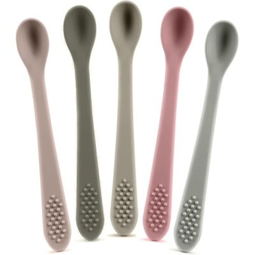Baby Spoons First Stage Silicone Baby Spoon – Self Feeding Baby Utensils – Infant Spoons First Stage Baby Feeding Spoon - Soft & Gentle on Gums - BPA Free Silicone Baby Spoons Set (Pastel7)