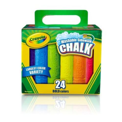 Crayola 24ct Washable Sidewalk Chalk - Bold Colors: Non-Toxic, Multicolor for Toddlers