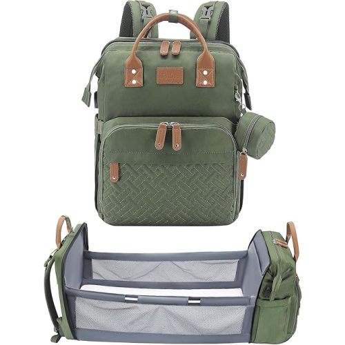 JOLLITO Diaper Bag Backpack with Changing Station Large Capacity Multifunction Baby Bags for Boy Girl Travel For Moms Dads Baby Registry Search Essentials Shower Gifts