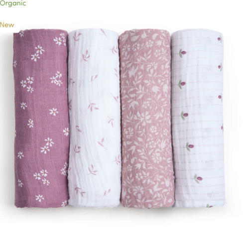 aden + anais heritage floral organic cotton muslin swaddles 4 pack
