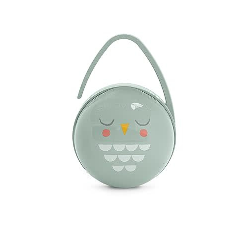 Suavinex Bonhomia 2 in 1 Duo Baby Pacifier Case, Pacifier Holder, Holds 2 Baby Pacifiers, Baby Accessories, (Mint)