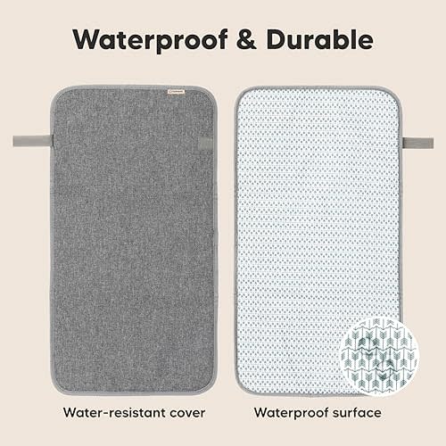 Portable Diaper Changing Pad - Waterproof Foldable Baby Changing Mat - Travel Diaper Change Mat - Lightweight Changing Pads for Baby - Baby Changer - Machine Washable (Classic Gray)