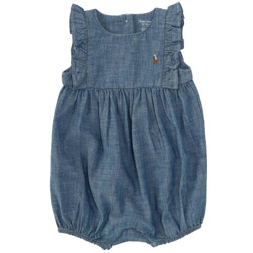 Ralph Lauren Baby Girls 3-24 Months Sleeveless Chambray Romper