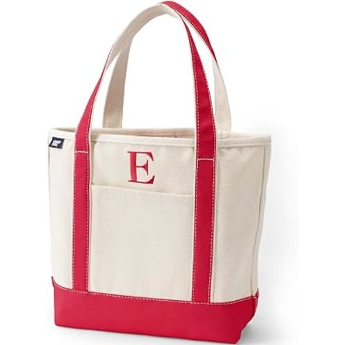 Lands' End Pre-Monogrammed Letter Canvas Tote Bag
