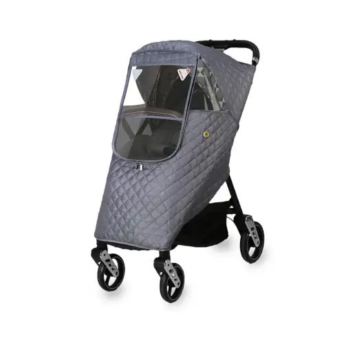Rain Cover for Stroller, Universal Stroller Rain Cover Winter, Baby Travel Weather Shield Windproof and Waterproof Protect from Dust and Snow (Grey)
