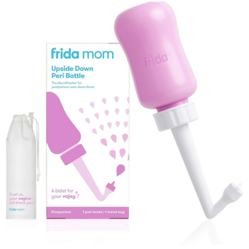 Frida Mom Upside Down Peri Bottle for Postpartum Care, Portable Bidet Perineal Cleansing and Recovery for New Mom, The Original Fridababy MomWasher