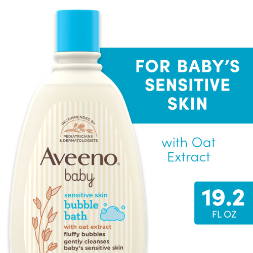 Aveeno Baby Sensitive Skin Oatmeal Bubble Bath, Tear-Free Body Wash for Kids & Toddlers, 19.2 fl. Oz