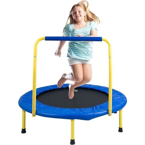 VEVOR 3FT Trampoline 36" Indoor/Outdoor for Toddlers, Foldable Mini Baby With Foam Handle, Recreational Birthday Gift