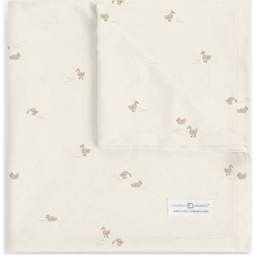 Swaddle Blanket, Duck / Oat + Chai - Colored Organics | Maisonette