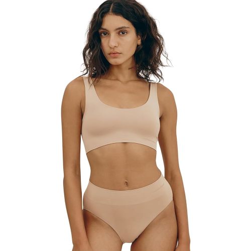 Organic Basics Women's Smooth Scoop Neck Seamless Bralette; Small, Hazelnut