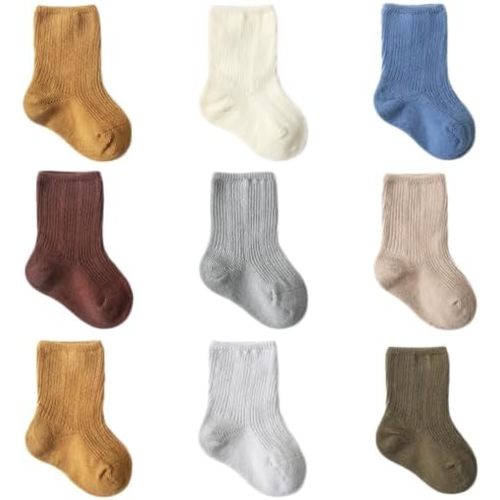 Newborn Cotton Crew Socks Unisex Baby Solid Color Sock Ankle Socks for Boy Girls Infant Toddlers