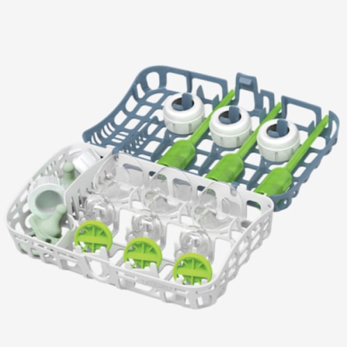 Dr. Brown's Dishwasher Basket for Small Baby Bottle Parts, Pacifiers, and Accessories, Clean, Store and Organize Newborn Essentials, BPA free,(Colors May Vary)