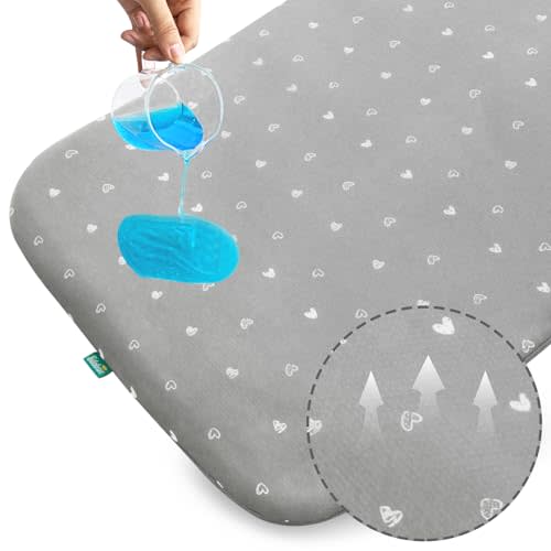 Bassinet Mattress Pad 35" x 20" x 1", Compatible with Jimglo 3 in 1, Ezebaby, Besrey Baby Bassinet and Other Bedside Sleeper, Waterproof Breathable Baby Foam with Removable Zippered Cover, Grey