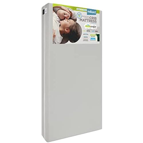 Milliard Memory Foam Crib Mattress, 2022 Edition, Flip Technology, Firm Side for Baby and Soft Side for Toddler - 100% Cotton Cover