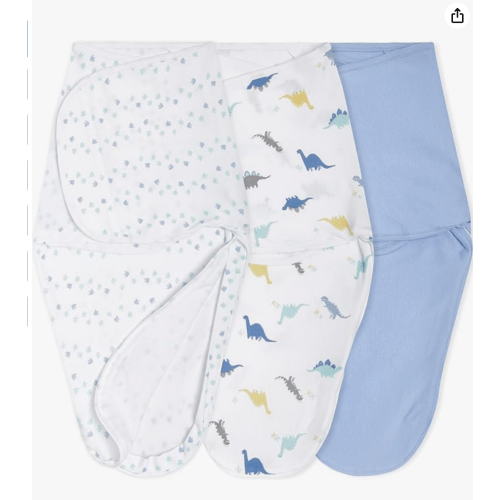 AED 111 -aden + anais essentials Easy Swaddle Wrap, Cotton Knit Baby Wrap, Newborn Wearable Swaddle Sleep Sack, 0-3 Months, 1.0 TOG, 3 Pack, Dino-rama: Buy Online at Best Price in UAE - Amazon.ae