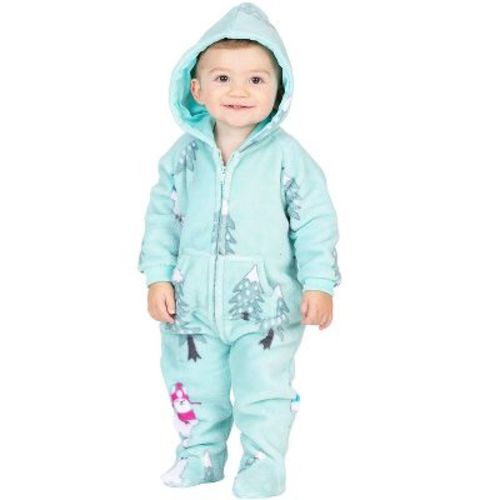 Footed Pajamas - Winter Llamas Infant Hoodie Chenille One Piece - Infant - Small (Fits 0 - 3mos.)