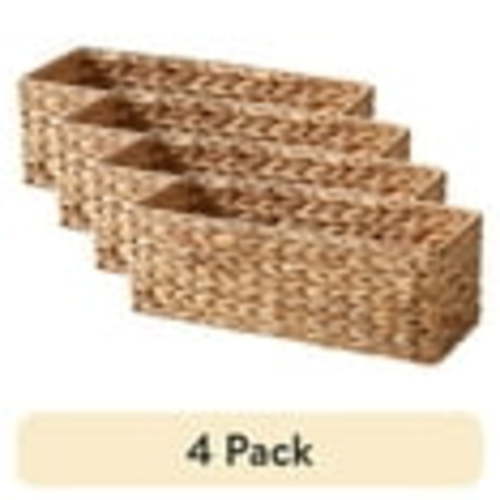 (4 pack) Better Homes & Gardens Hyacinth Organizer Basket, Brown