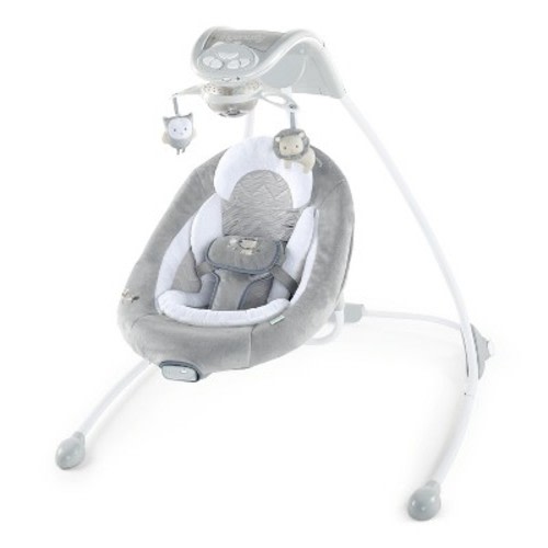 Ingenuity InLighten Baby Swing with Cool Mesh Fabric, Vibrations & Lights - Braden