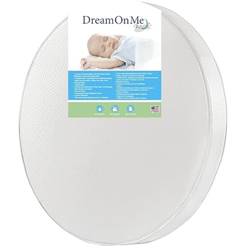 Dream On Me 4” Round Crib Playmat/Ideal Support/Easy Maintenance/Greenguard Gold Environment Safe playmat