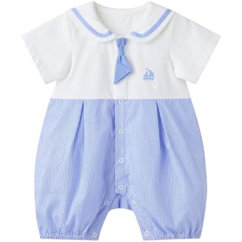 pureborn Baby Boy Romper One-Piece Cotton Outfit Summer Clothes 0-24M