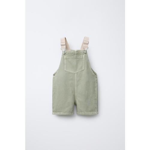 CANVAS TWILL OVERALL SHORTS - Light khaki | ZARA United States
