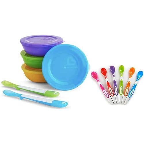 Munchkin 6-Pack Soft Tip Infant Spoons with Love A Bowls