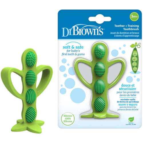 Dr. Brown’s Peapod Teether and Training Toothbrush, Soft and Safe for — buybuy BABY
