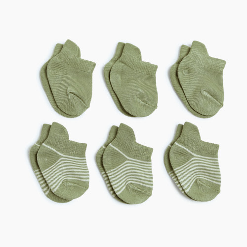 Tiny Kind Bamboo 6-Pack Socks - Green, 3-6 M