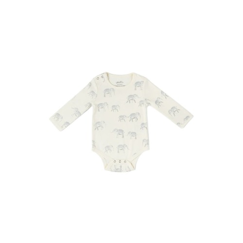 Print Long Sleeve Organic Cotton Bodysuit, 0-3M