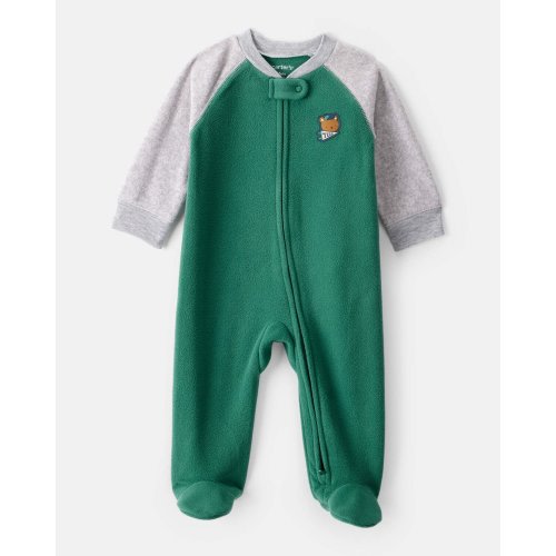 Baby Boy Bear Loose Fit Long-Sleeve Sleep & Play Pajamas - Green | Carter's