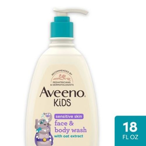 Aveeno Kids Sensitive Skin Face & Body Wash With Oat Extract, Gently Washes Without Drying - 18 Fl Oz