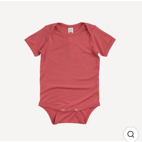 short sleeve lap neck bodysuit | nautical red | bamboo