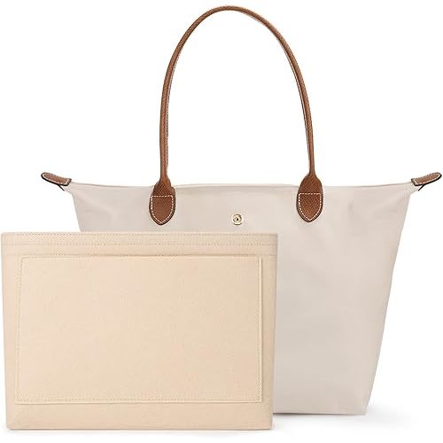 Tote Bag for Women with Purse Organizer Insert, Foldable Large Capacity Waterproof Nylon Bag for Travel, and Daily Use