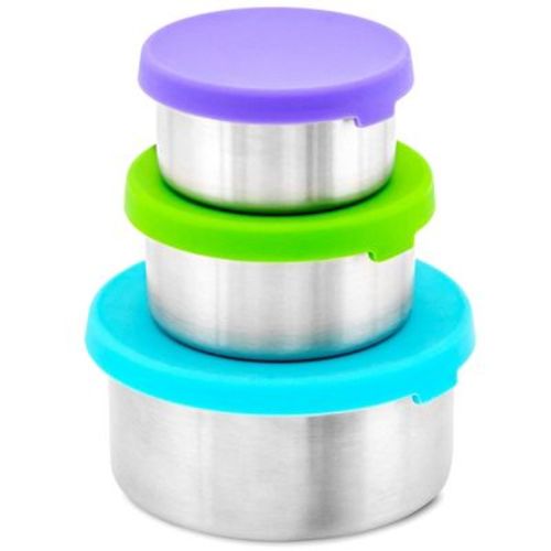 Weesprout 18/8 Stainless Steel Food Storage Containers - Set Of 3 (150 Ml, 200 Ml, 400 Ml) Durable Metal With Leakproof Silicone Lids