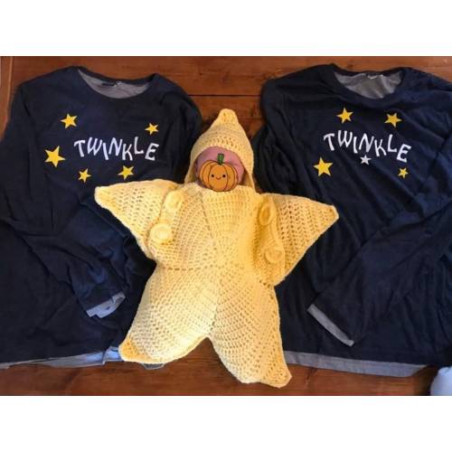 Crochet Newborn Baby Star Bunting Cocoon