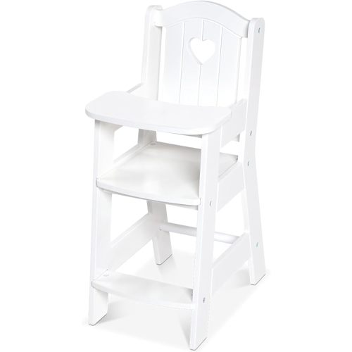Melissa & Doug Play High Chair - Pretend Play High Chair Baby Doll Accessories,White